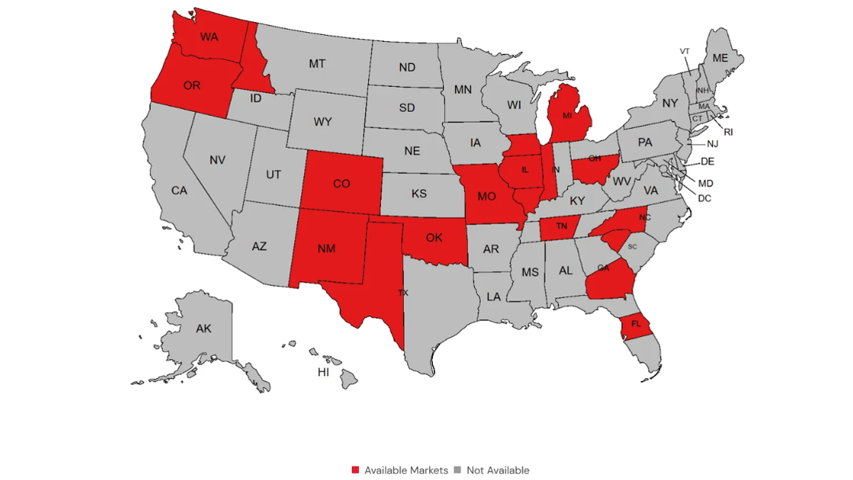 Jack in the Box Available Territories Map 2026 C