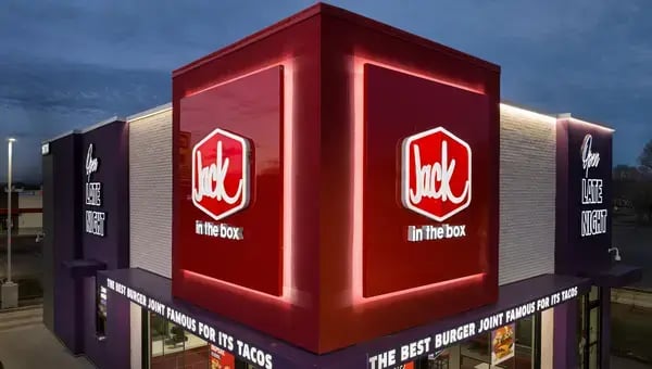 Jack in the Box Craved Exterior with From Corner Angle Night