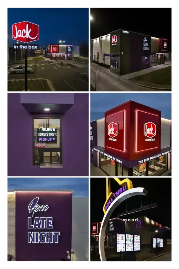 Jack in the Box Nighttime Store Collage