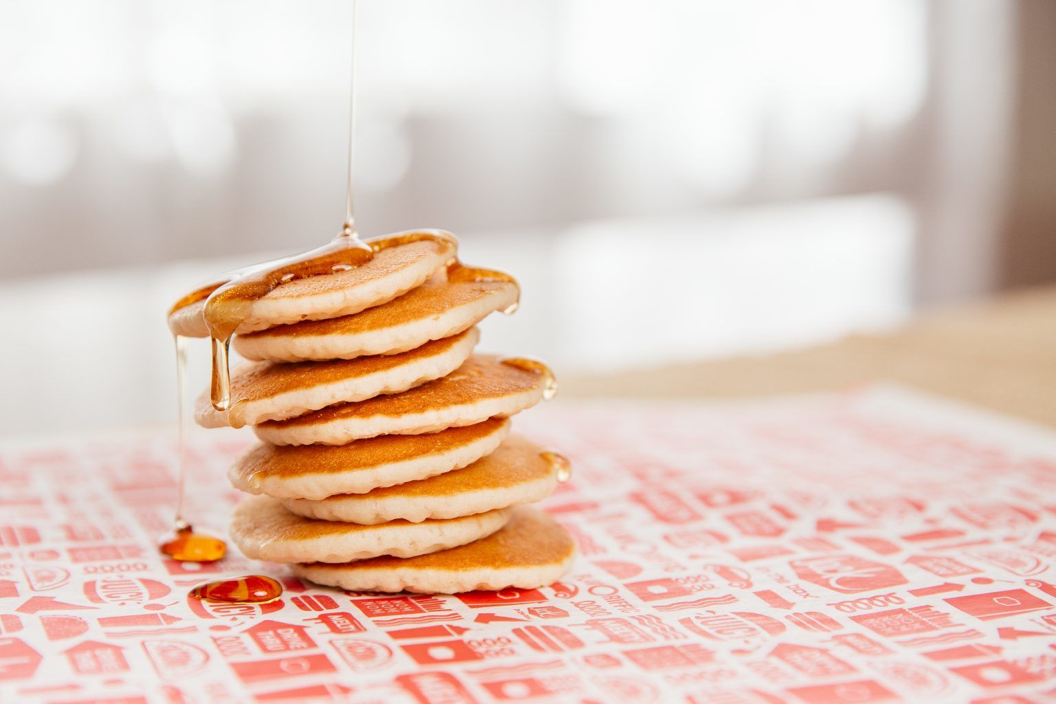 a stack of Jack in the Box pancakes