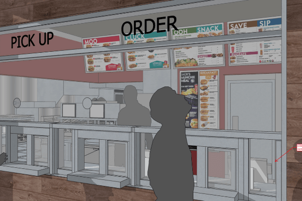 Jack in the Box restaurant counter